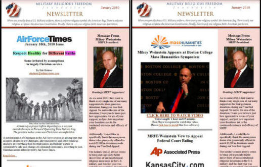 Images of original and modified newsletters